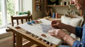 Artisan-crafted luxury throw pillows featuring hand-embroidered details and bespoke piping.