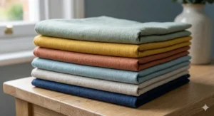 Underside of a linen cushion cover showing a neat, concealed zip fastening for a professional finish.