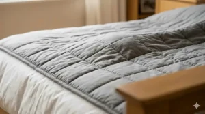 Close-up showing the high-quality quilted texture of a 6.8kg weighted blanket.