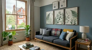 Elegant 3-piece canvas art set showcasing botanical fern designs, perfectly suited for a neutral-toned British home interior.