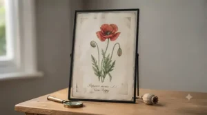 Colourful wildflower botanical illustration inspired by traditional British meadow flora.