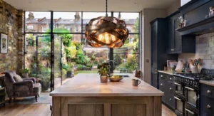 Large statement dining table pendant light fixture available for under £60.