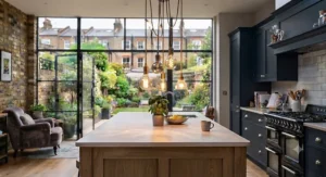 Triple cluster ceiling pendant fitting in a hallway for under £60.