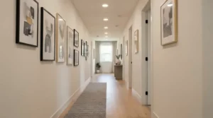 Illustration of whole-home lighting expansion using multiple smart bulb starter kits across a hallway